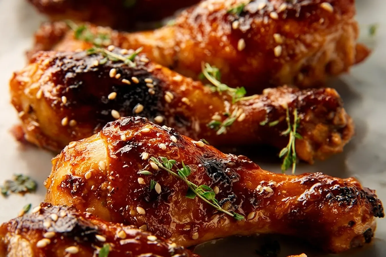 Sticky Garlic Brown Sugar Chicken Drumsticks