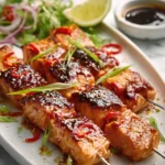 Sweet Chili Lime Salmon Kebabs