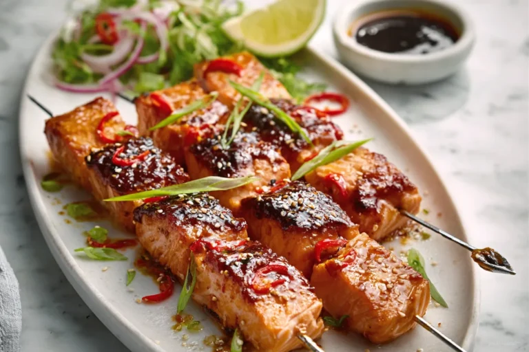 Sweet Chili Lime Salmon Kebabs