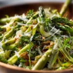 Warm Asparagus + Leek + Parmesan Salad
