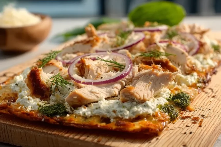 Whipped Cottage Cheese & Chicken Flatbread